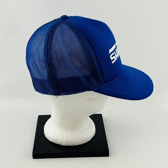 Vintage Shimano Logo Trucker Hat Blue Mesh Snapback Cap One Size Adjustable - Picture 3 of 7